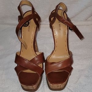 Brown nine west platform
